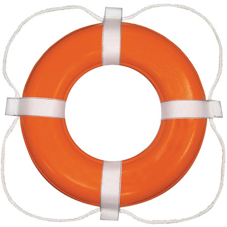 Taylor Vinyl Coated Foam Life Ring, 20" Orange with White Rope, 6/case 363